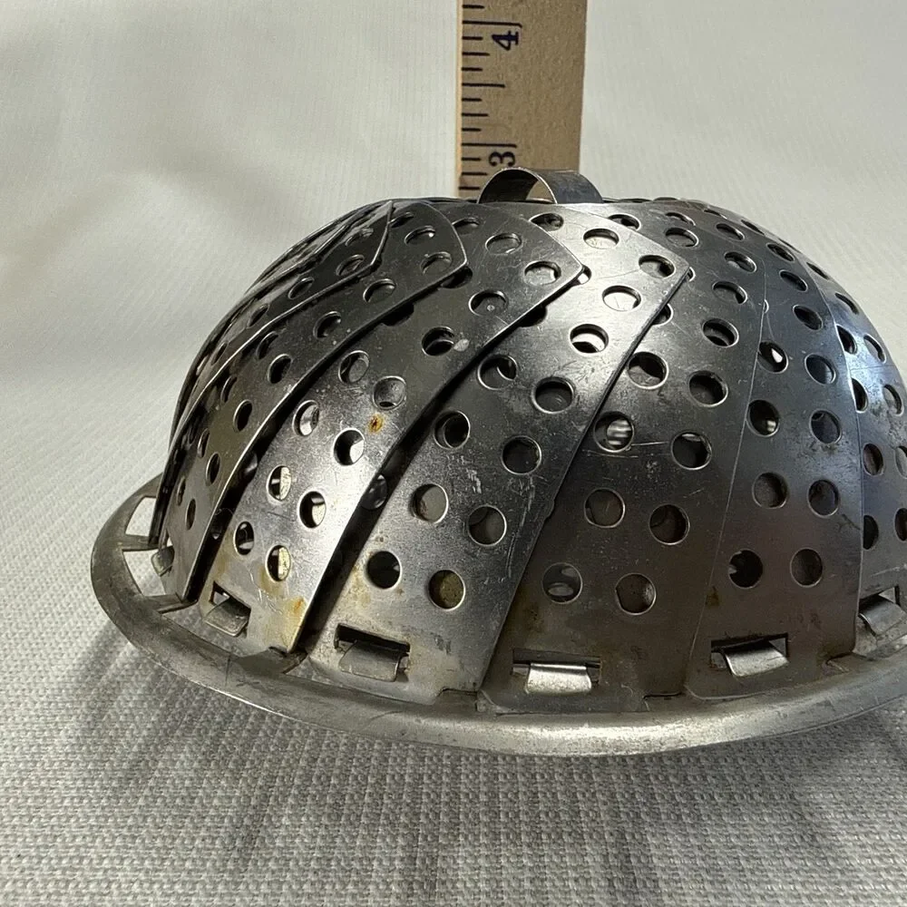 Vintage Ekco Stainless Steel Folding Vegetable Steamer Basket 9